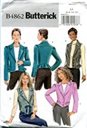 4862 BUTTERICK EASY PRINCESS JACKET PEPLUM OR NOT, VEST PATTERN 6-12 UNCUT